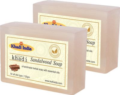 

LEAFVEDA Khadi Sandalwood Soap 125gm Pack of 2(250 g, Pack of 2)