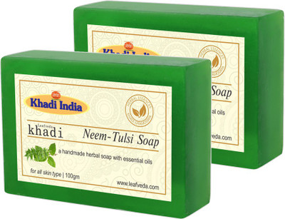 

LEAFVEDA Khadi Neem-Tulsi Soap 100gm Pack of 2(200 g, Pack of 2)