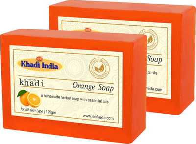 

LEAFVEDA Khadi Orange Soap 125gm Pack of 2(250 g, Pack of 2)