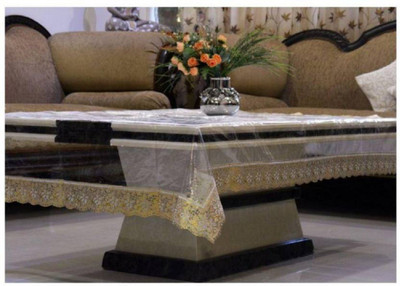 LooMantha Abstract 4 Seater Table Cover(Gold, PVC (Polyvinyl Chloride))