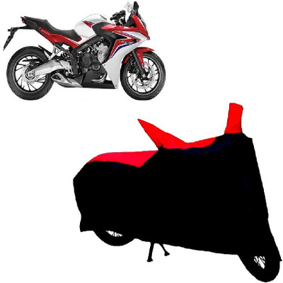 Autocraft Two Wheeler Cover for Honda(CBR 650F, Red, Black)