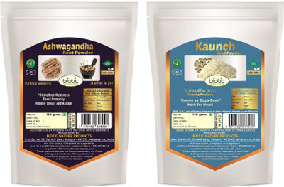 

biotic Ashwagandha & Kaunch Seed Powder ( Ashwagandha and Kaunch ) - Combo 100 g Each(200 g)