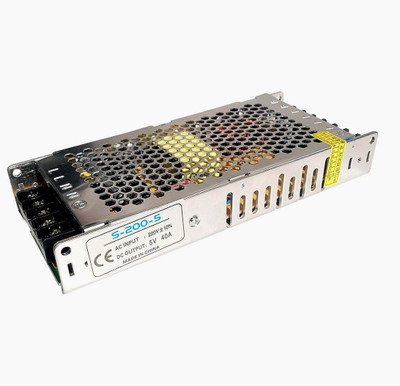 TRP Traders 5V 40A 200W Security Camera Light Driver Switch Power Supply Transformer Adapter Worldwide Adaptor(Silver)