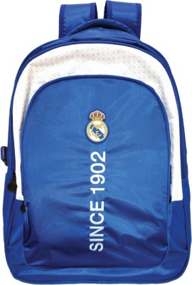 Real Madrid 46 cm Design 4 (Secondary 3rd Std Plus) Waterproof School Bag(Blue, 18 inch)