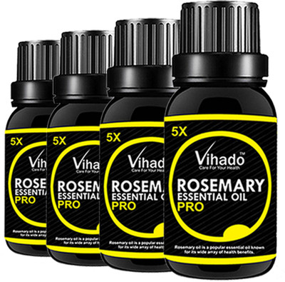 

VIHADO Rosemary Essential Oil 5x Fast Pure Natural - Use For Aromatherapy, Health Boost, Hair Re-Growth, Skin Care, Face OIL (20 ml) (pack of 4)(20 ml)