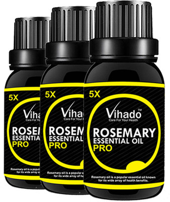 

VIHADO Rosemary Essential Oil 5x Fast Pure Natural - Use For Aromatherapy, Health Boost, Hair Re-Growth, Skin Care, Face OIL (25 ml) (pack of 3)(25 ml)