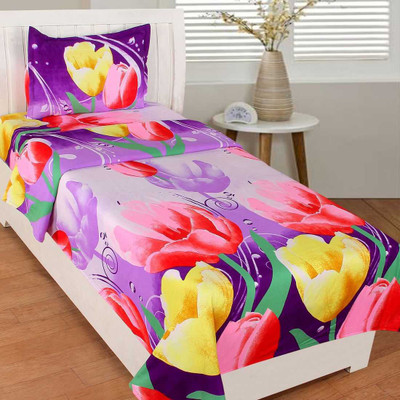 FABBRICK 120 TC Polycotton Single Abstract Flat Bedsheet(Pack of 1, Multicolor)