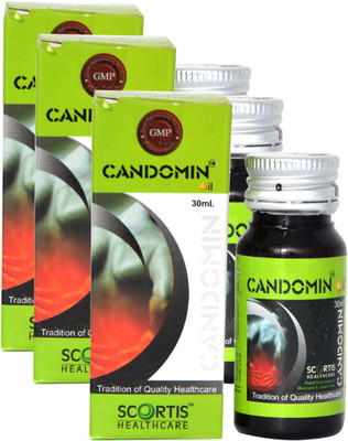 

SCORTIS Candomin Oil-100ml (Ayurvedic Pain Relief Oil for Body, Back, Knee, Neck, Legs) Pack of 3 Liquid(90 ml)