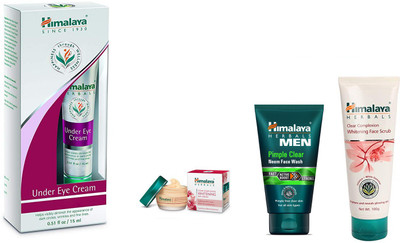 

Himalaya under eye cream, pimple clear face wash, clear complexion face scrub,clear complexion face cream(Set of 4)