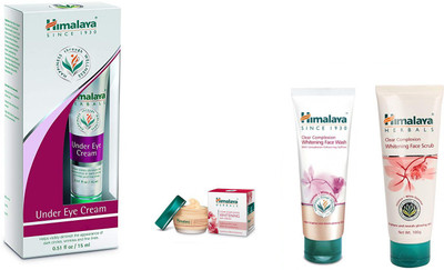 Himalaya under eye cream, clear complexion face cream, clear complexion face wash, clear complexion face scrub(Set of 4)