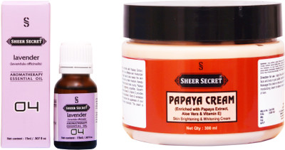 

Sheer Secret Papaya Cream 300ml and Lavender Essential Oil 15ml(Set of 2)