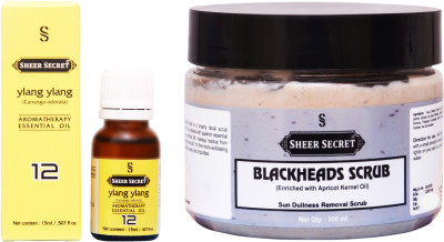 

Sheer Secret Blackheads Scrub 300ml and Ylang Ylang Essential Oil 15ml(Set of 2)