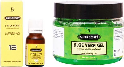 

Sheer Secret Aloe Vera Gel 300ml and Ylang Ylang Essential Oil 15ml(Set of 2)