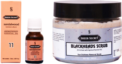 

Sheer Secret Blackheads Scrub 300ml and Sandalwood Essential Oil 15ml(Set of 2)