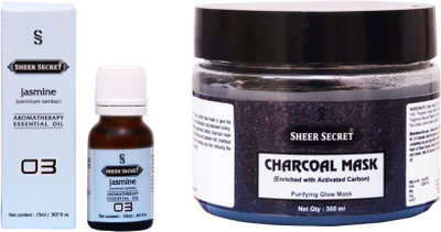 

Sheer Secret Charcoal Mask 300ml and Jasmine Essential Oil 15ml(Set of 2)