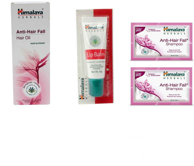 

Himalaya anti hair fall oil, anti hair fall shampoo, lip balm(Set of 4)