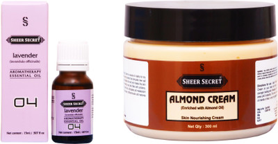 Sheer Secret Almond Cream 300ml and Lavender Essential Oil 15ml(Set of 2)
