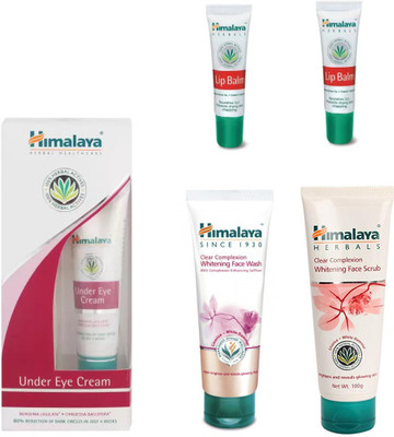 

Himalaya under eye, lip balm, clear complexion face wash, clear complexion face scrub(Set of 5)