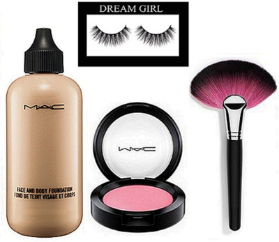 

Dream Girl Eyelashes, Face And Body Foundation, Blusher, Makeup Brush(Set of 4)