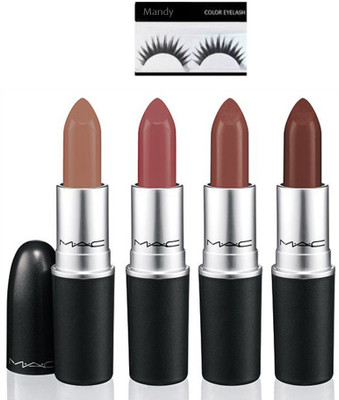 

mandy lipstik set of 4 with eyelashes(Set of 5)