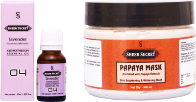 

Sheer Secret Papaya Mask 300ml and Lavender Essential Oil 15ml(Set of 2)