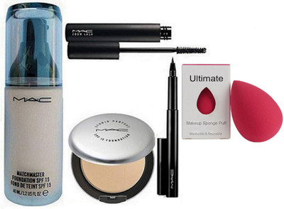 

Ultimate Sponge Puff & Matchmaster Foundation & concealer & Pen Eyeliner & Mascara(Set of 5)