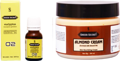Sheer Secret Almond Cream 300ml and Euclyptus Essential Oil 15ml(Set of 2)