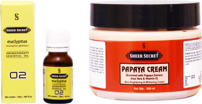 

Sheer Secret Papaya Cream 300ml and Euclyptus Essential Oil 15ml(Set of 2)