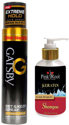 

Pink Root KERTAIN SHAMPOO 200ML WITH GATSBY EXTREME HOLD SPRAY(Set of 2)