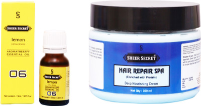 

Sheer Secret Hair Repair Spa 300ml and Lemon Essential Oil 15ml(Set of 2)