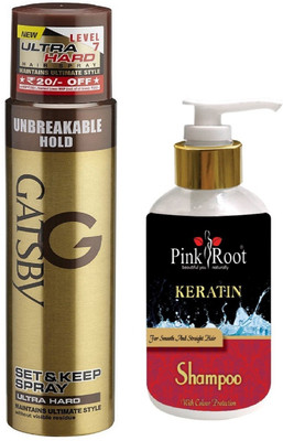 

Pink Root KERTAIN SHAMPOO 200ML WITH GATSBY ULTRA HARD SPRAY(Set of 2)
