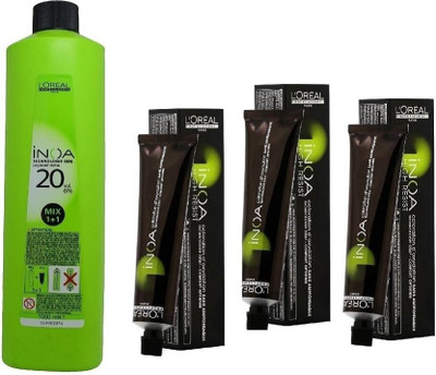 

L'Oreal Paris Inoa Color No. 4.2 (Extra Burgundy Brown) with Developer 20Vol Hair Color(Set of 4)
