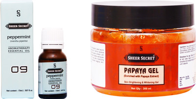 

Sheer Secret Papaya Gel 300ml and Peppermint Essential Oil 15ml(Set of 2)