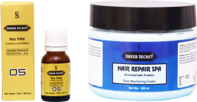 

Sheer Secret Hair Repair Spa 300ml and Tea Tree Essential Oil 15ml(Set of 2)