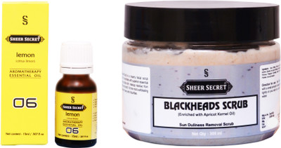 

Sheer Secret Blackheads Scrub 300ml and Lemon Essential Oil 15ml(Set of 2)