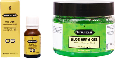 

Sheer Secret Aloe Vera Gel 300ml and Tea Tree Essential Oil 15ml(Set of 2)