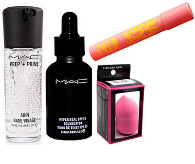 

Dream Girl Sponge Puff & Hyper Real Foundation & Prep+Prime Primer & Baby Lip Balm(Set of 4)