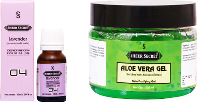 

Sheer Secret Aloe Vera Gel 300ml and Lavender Essential Oil 15ml(Set of 2)