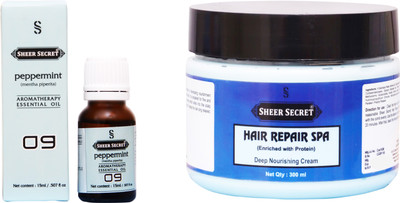 Sheer Secret Hair Repair Spa 300ml and Peppermint Essential Oil 15ml(Set of 2)