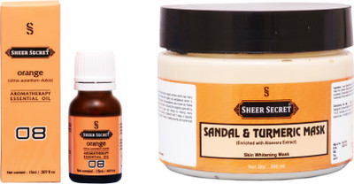 

Sheer Secret Sandal & Turmeric Mask 300ml and Orange Essential Oil 15ml(Set of 2)