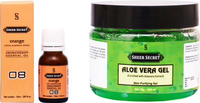 

Sheer Secret Aloe Vera Gel 300ml and Orange Essential Oil 15ml(Set of 2)