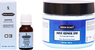

Sheer Secret Hair Repair Spa 300ml and Jasmine Essential Oil 15ml(Set of 2)