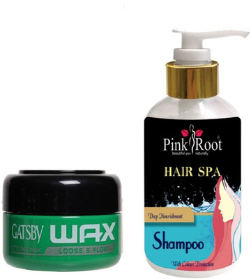 

Pink Root HAIR SPA SHAMPOO 200ML WITH GATSBY LOOSE & FLOW WAX(Set of 2)