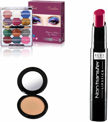 

Blue Heaven Lipstick non-transfer & eye shadow 12in1 & compact artisto(Set of 3)