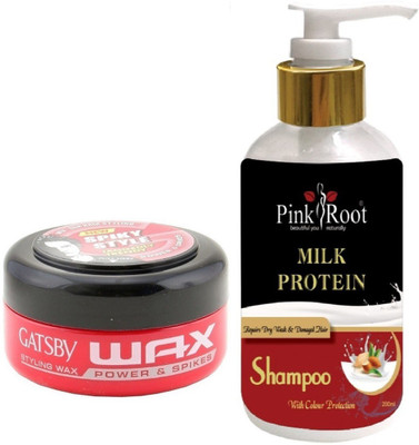 

Pink Root MILK PROTEIN SHAMPOO 200ML WITH GATSBY POWER & SPIKES WAX(Set of 2)