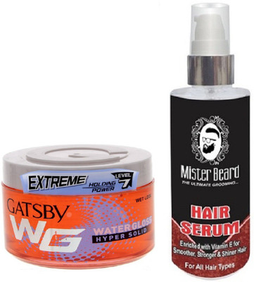 

MISTER BEARD HAIR SERUM WITH GATSBY EXTREME LEVEL 7 WATER GLOSS HYPER SOLID GEL(Set of 2)