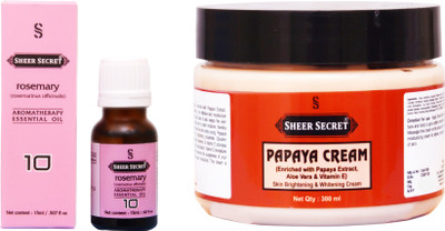 

Sheer Secret Papaya Cream 300ml and Rosemary Essential Oil 15ml(Set of 2)