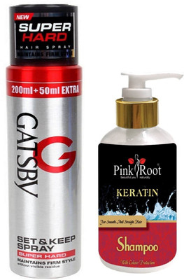 

Pink Root KERTAIN SHAMPOO 200ML WITH GATSBY SUPER HARD SPRAY(Set of 2)