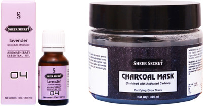 

Sheer Secret Charcoal Mask 300ml and Lavender Essential Oil 15ml(Set of 2)