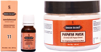 

Sheer Secret Papaya Mask 300ml and Sandalwood Essential Oil 15ml(Set of 2)